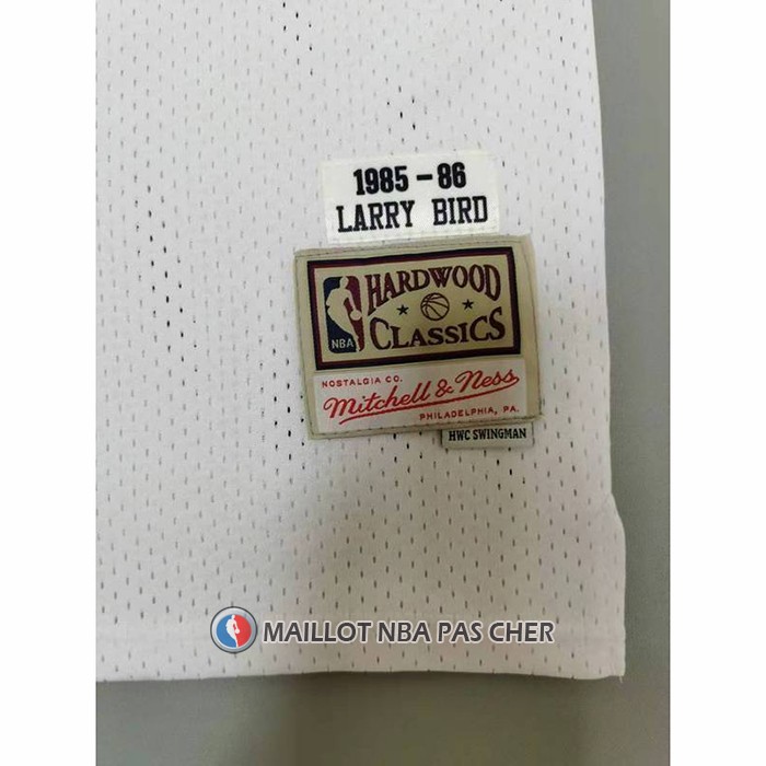 Maillot Boston Celtics Larry Bird NO 33 Mitchell & Ness 1985-86 Blanc